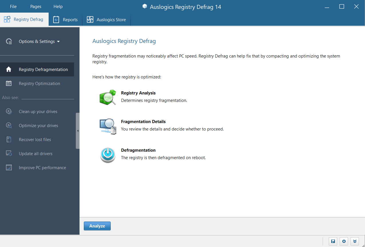 Auslogics Registry Defrag 14