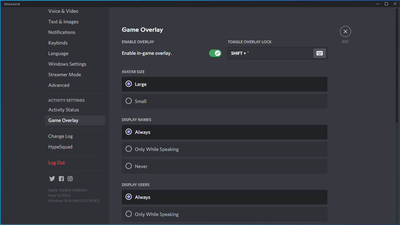 Locate Enable In-Game Overlay.