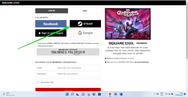 Link your Steam account to your Square Enix membership